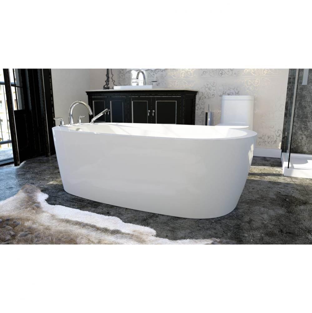 Vapora F1 6636 Acrylic Freestanding End Drain Activ-air Bathtub in White
