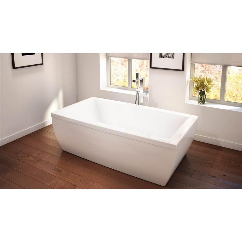 Saphyr 7238 Acrylic Freestanding Center Drain Whirlpool & Mass-Air Bathtub in White