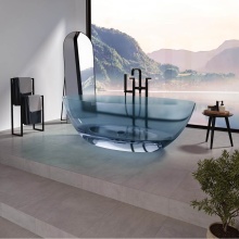 Neptune 220318-000-314-000 - Mosta 6732 AFR Solid Surface Freestanding Center Drain Double Ended Bathtub in Blue