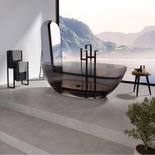 Neptune 220318-000-316-000 - Mosta 6732 AFR Solid Surface Freestanding Center Drain Double Ended Bathtub in Black