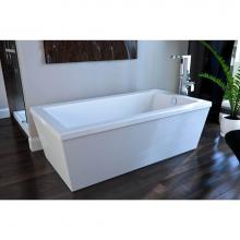 Neptune 220109-ARMREST-E-120-001 - Ametys 3666 Acrylic Freestanding End Drain Mass-Air Bathtub with Armrests in White