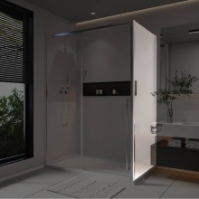 Neptune 220477-900-084-000 - Kaveri Return Panel for 36 in. Base with Clear glass in Chrome