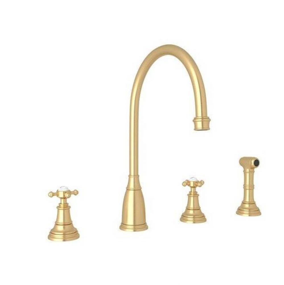 Georgian Era™ Two Handle Kitchen Faucet With Side Spray