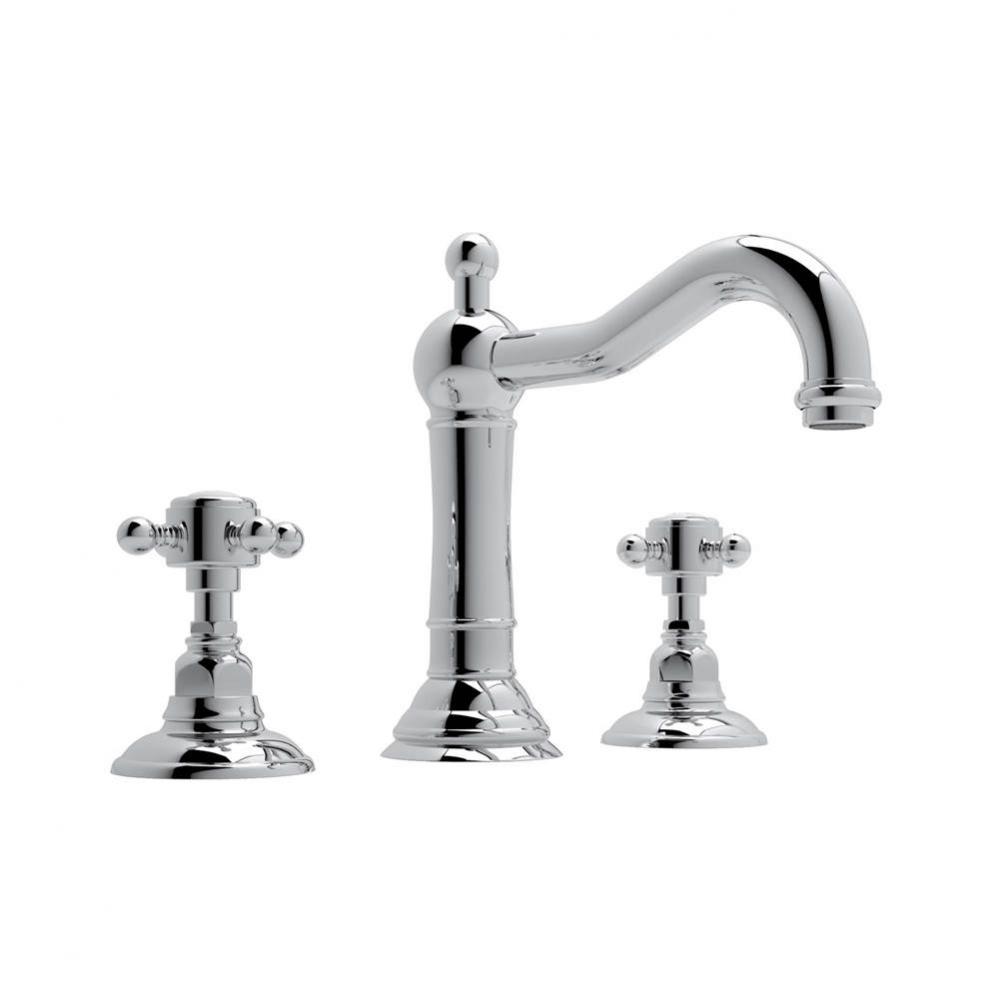 Rohl Italian Bath Acqui Widespread Lavatory Faucet In Matte Black With Cross Handles Pop-Up And Co