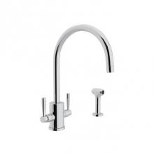 Rohl U.4312LS-APC-2 - Holborn™ Two Handle Kitchen Faucet With Side Spray