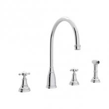 Rohl U.4735X-APC-2 - Georgian Era™ Two Handle Kitchen Faucet With Side Spray