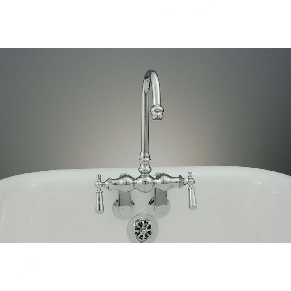 Chrome Gooseneck Leg Tub Faucet W/Adjustable