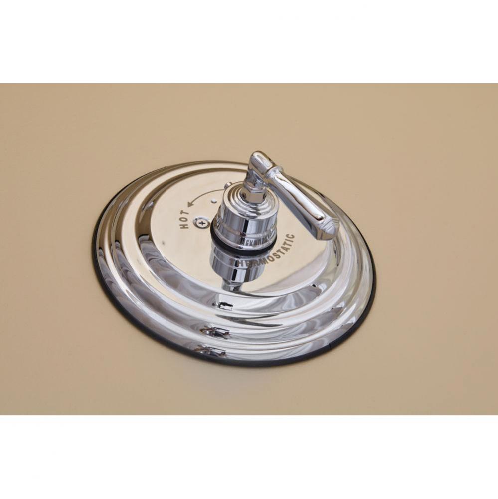 Chrome Thermostatic Control Valve With Round Plate And Deco Lever