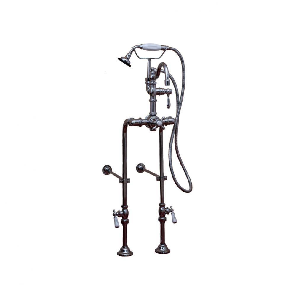 Chrome Faucet & Over The Rim Supply Set Kit.  Includes Thermostatic 7'' Center