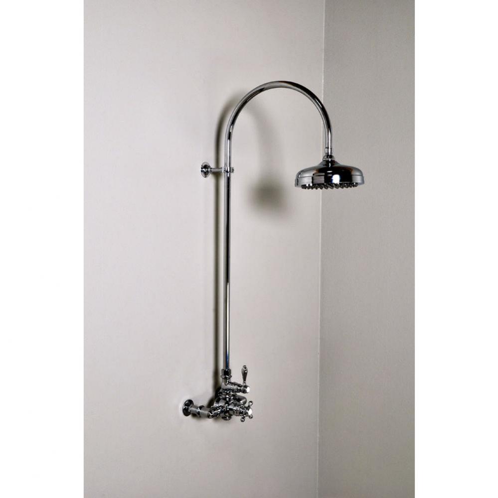 Chrome Thermostatic Exposed Shower Set W/Crook Style 36'' Riser, 7''