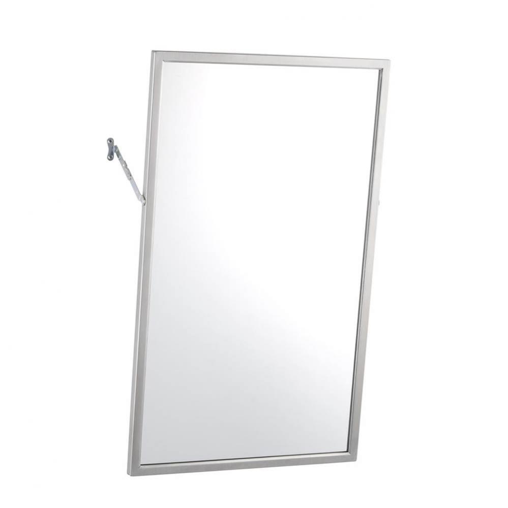 Tilting Mirror, Stainless Steel Frame - 18'' Wide x 30'' High