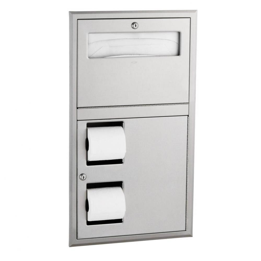 Partition-Mounted Seat Cover Dispenser Dual-Roll Disp. - Accessible Design