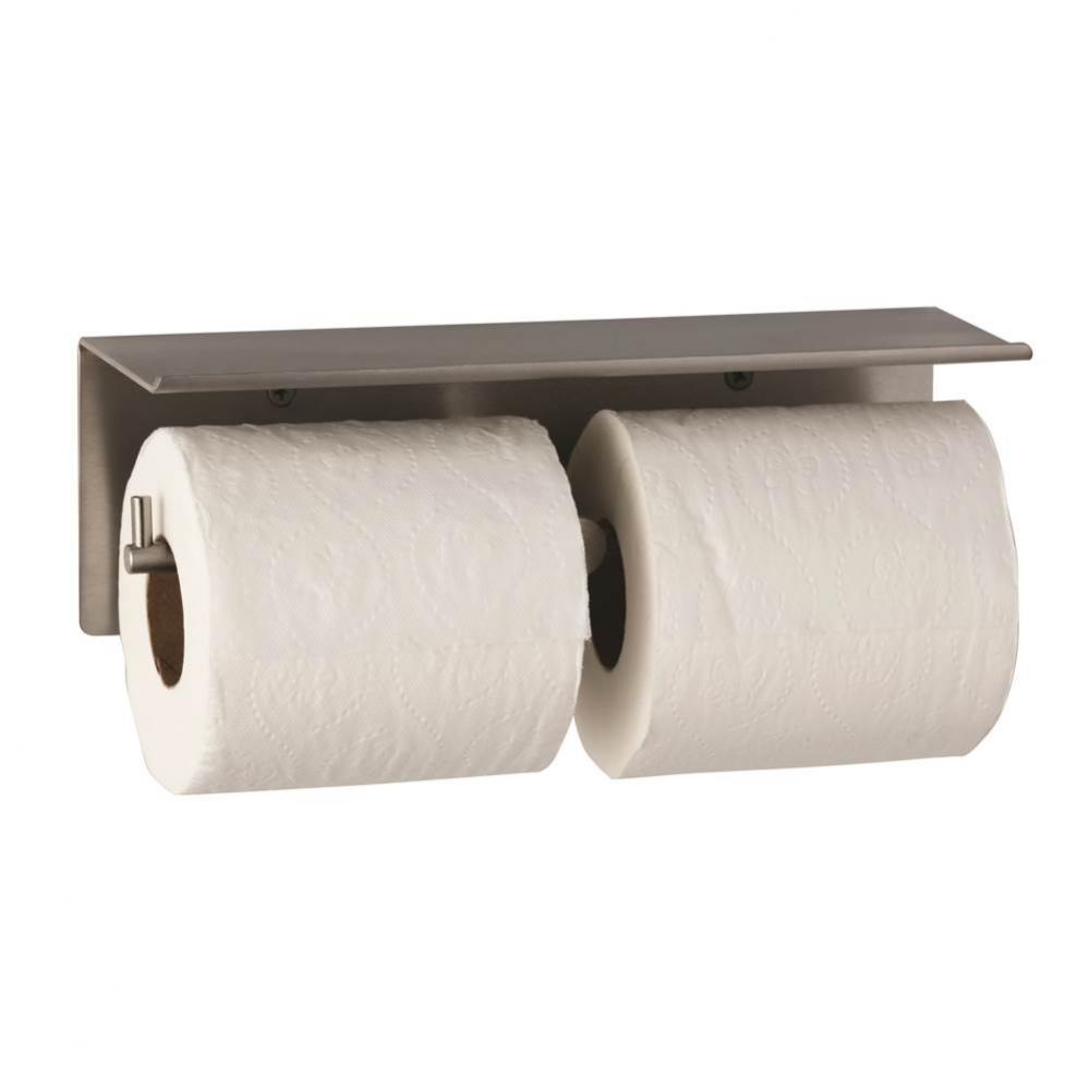 Surface-Mounted Toilet Tissue Dispenser & Utility Shelf, Satin Finish