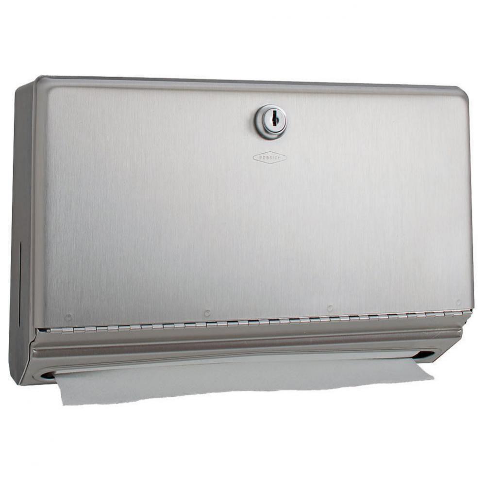 Paper Towel Dispenser, 200 C-Fold or Multifold, Tumbler Lock