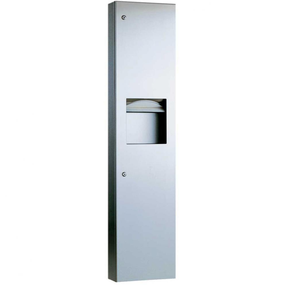 Semi-Recessed Paper Towel Disp., Waste Receptacle