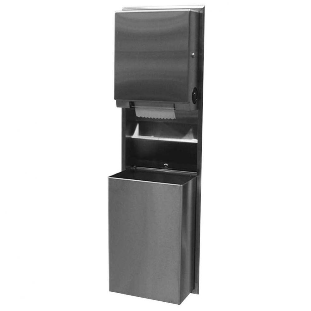 Convertible Paper Towel Disp./Waste Receptacle - 18-Gal.