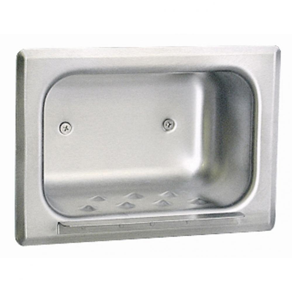 Soap Dish with Mounting Clamp for Stud Walls