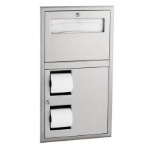 Bobrick 34715 - Partition-Mounted Seat Cover Dispenser Dual-Roll Disp. - Accessible Design