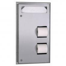 Bobrick 347 - Partition-Mounted Toilet Seat Cover Dispenser and Dual-Roll Dispenser