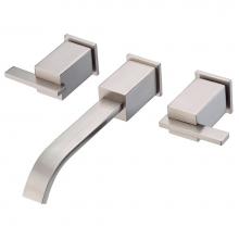 Danze D316144BNT - Sirius 2H Wall Mount Lavatory Faucet Trim Kit w/ Metal Touch Down Drain 1.2gpm Brushed