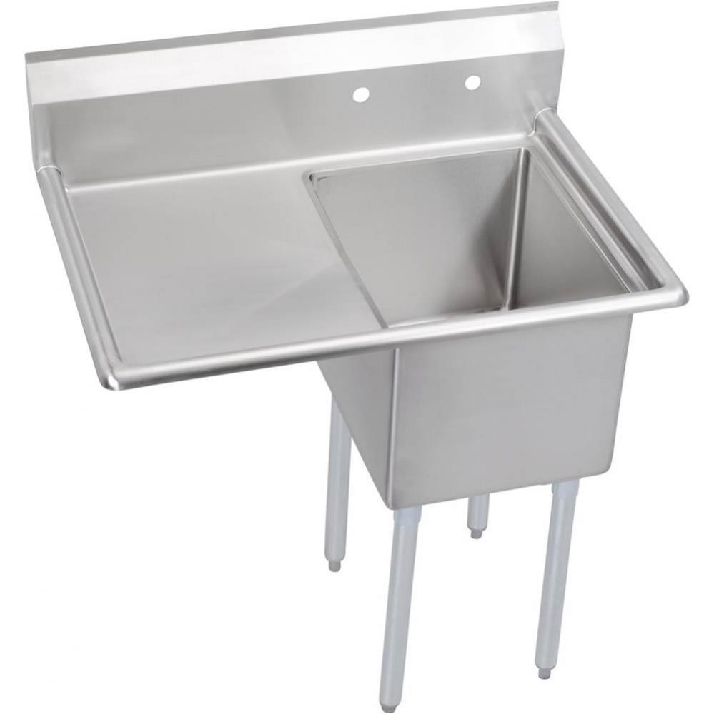 1 Compartment Sink, 39X30 OA, 18X24 Bowl, 14 Deep, Left 18'' DB, SS Legs, 16 GA 300 Seri