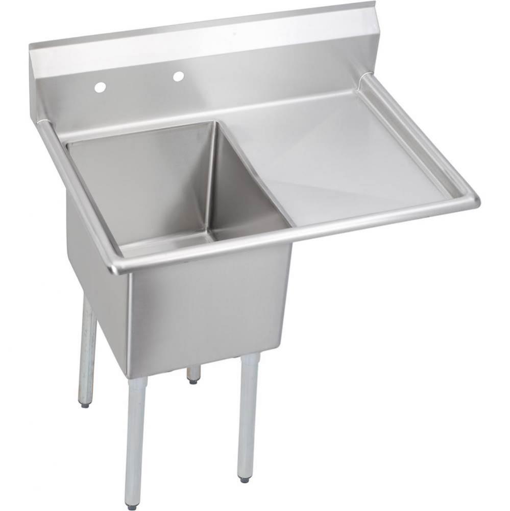 1 Compartment Sink, 39X30 OA, 18X24 Bowl, 14 Deep, Right 18'' DBs, SS Legs, 16 GA 300 Se