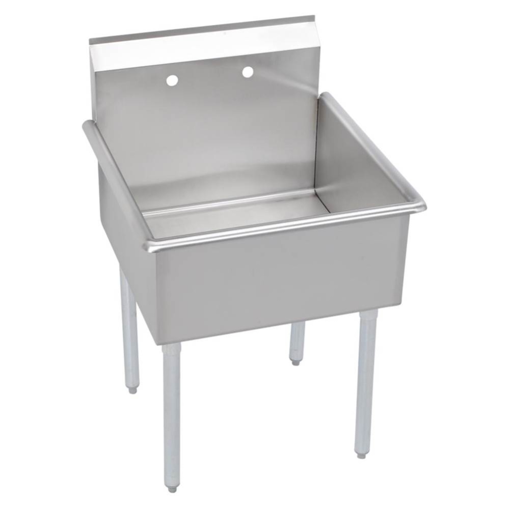 2 Compartment Budget Sink, 39X25 OA, 18X21 Bowl, 12 Deep, No DBs, SS Legs, 18 GA 300 Series SS