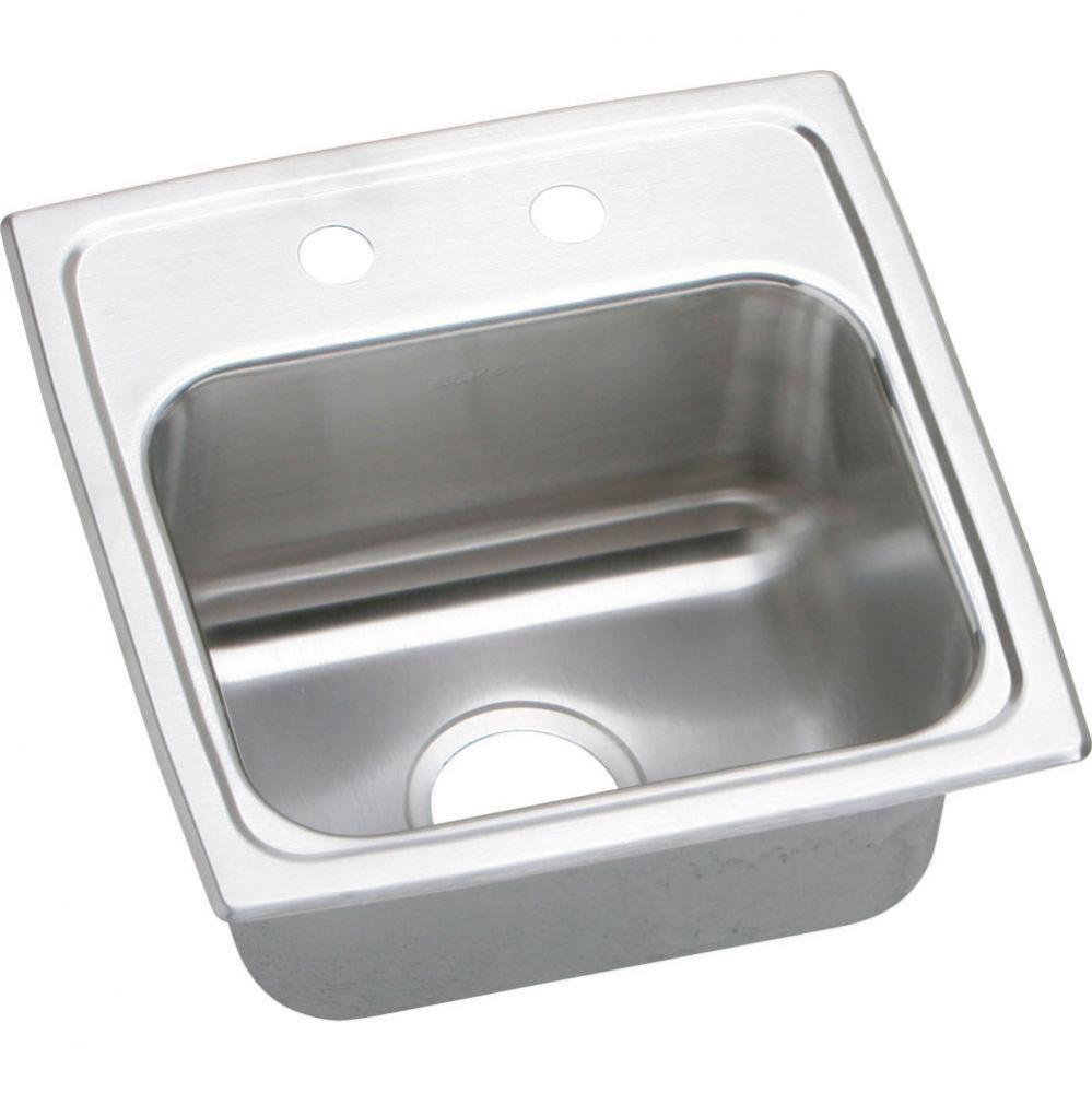 18 Gauge Stainless Steel 15'' x 15'' x 7.125'' Single Bowl Top Mount