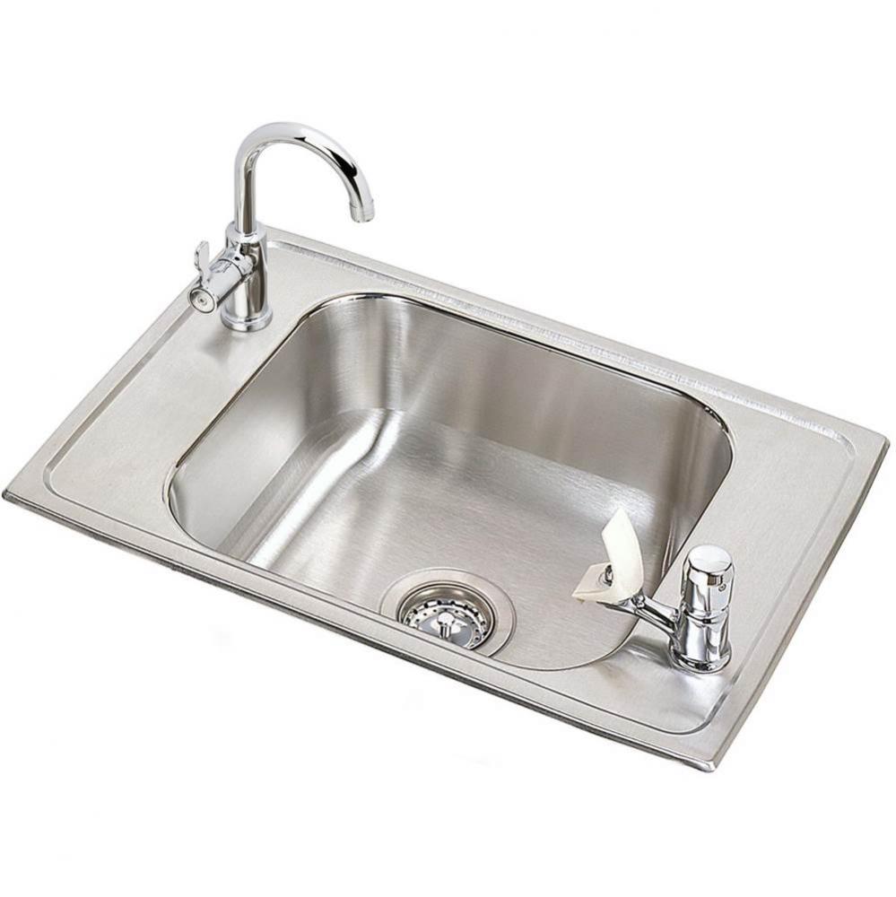 20 Gauge Stainless Steel 25'' x 17'' x 6.875'' Single Bowl Drop-in S