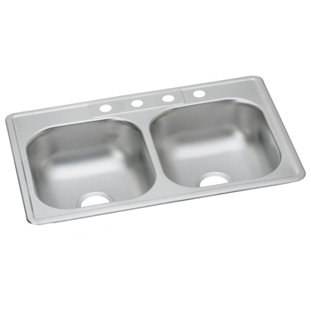 Dayton Stainless Steel 33'' x 22'' x 7-1/16'' MR2-Hole Equal Double