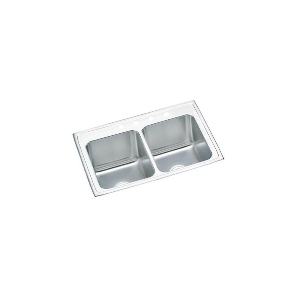 18 Gauge Stainless Steel 33'' x 22'' x 10.125'' Double Bowl Drop-in