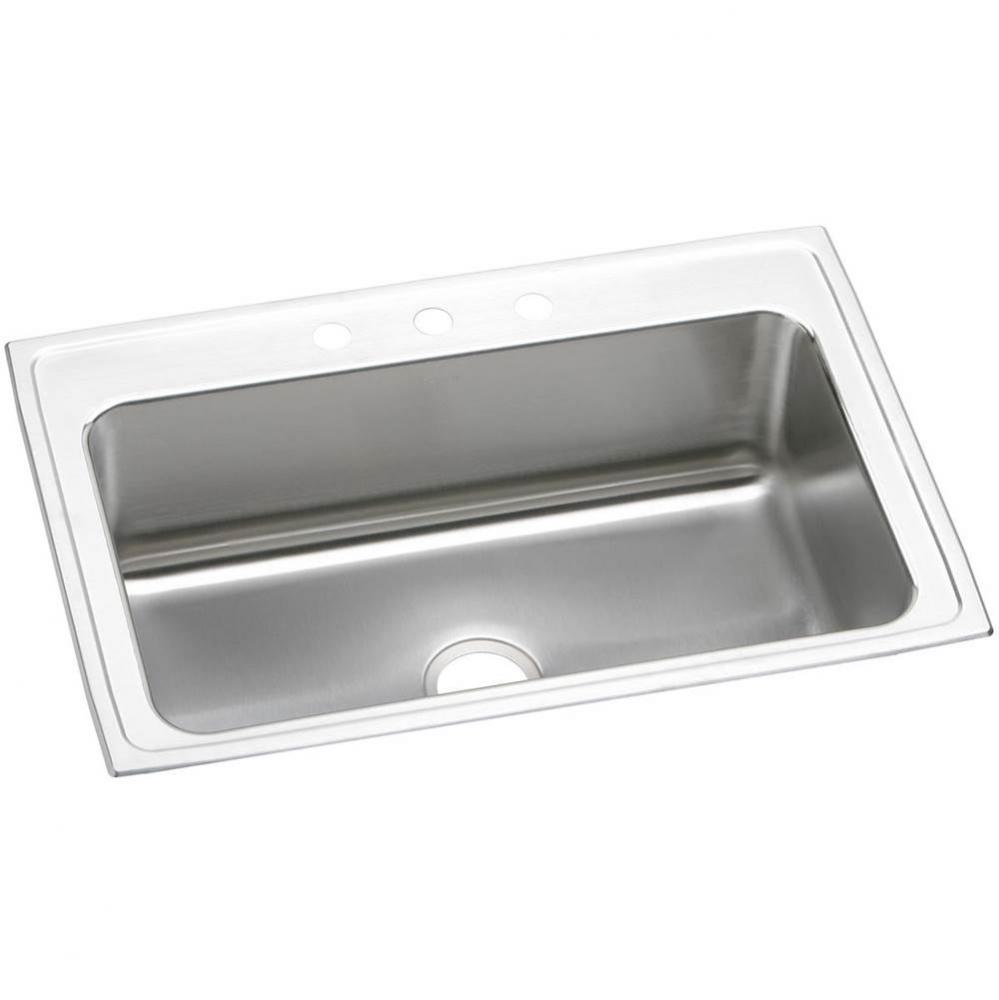18 Gauge Stainless Steel 33'' x 22'' x 10.125'' Single Bowl Drop-in