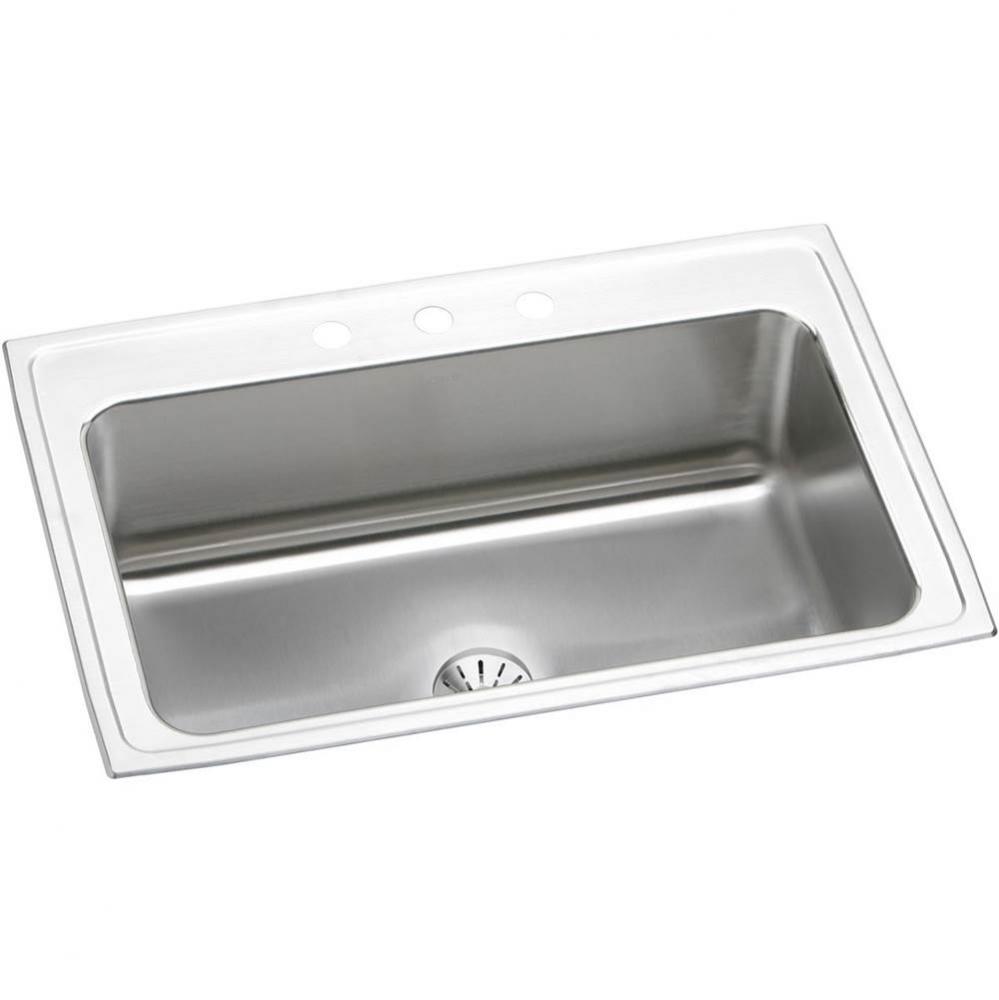 18 Gauge Stainless Steel 33'' x 22'' x 10'' Single Bowl Drop-in Kitc