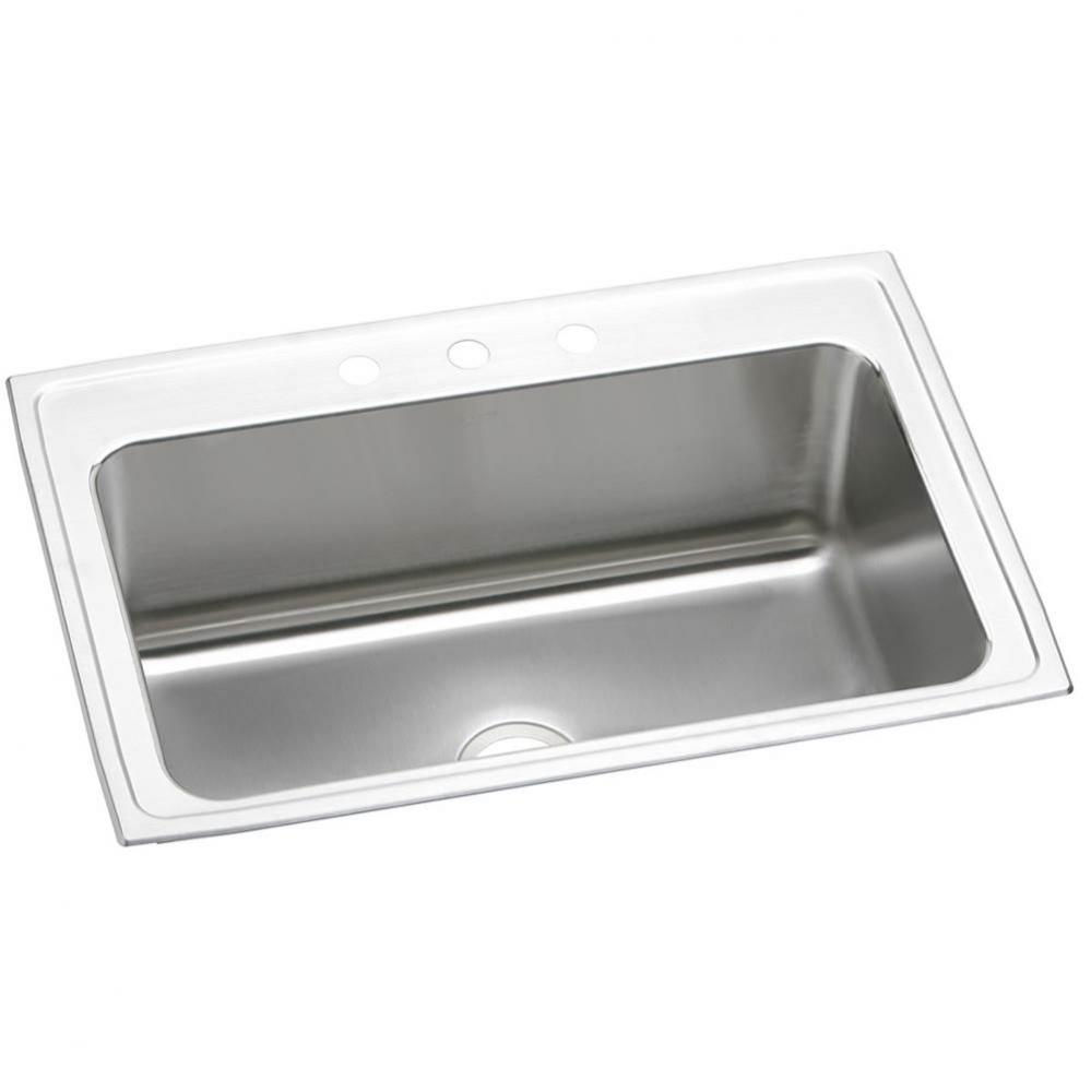 18 Gauge Stainless Steel 33'' x 22'' x 11.625'' Single Bowl Drop-in