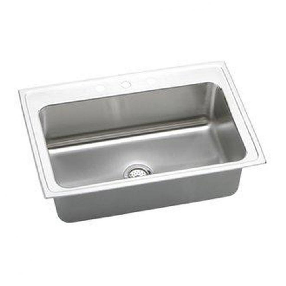 18 Gauge Stainless Steel 33'' x 22'' x 10.125'' Single Bowl Top Moun