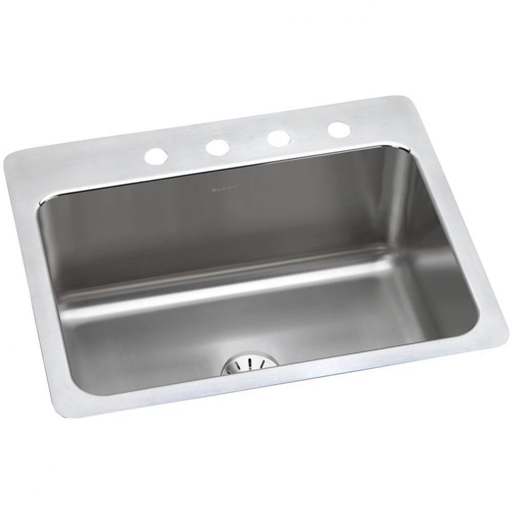 18 Gauge Stainless Steel 27'' x 22'' x 10'' Single Bowl Dual Mount K