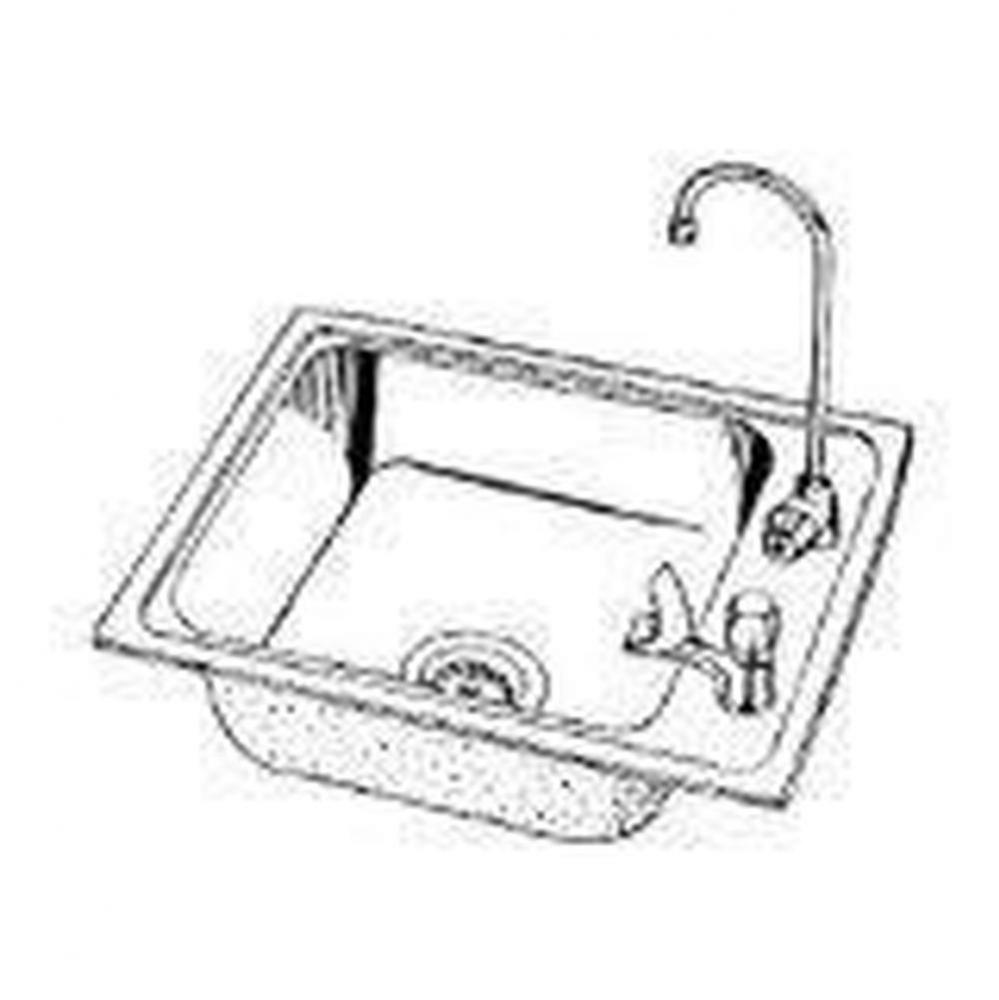 18 Gauge Stainless Steel 22'' x 17'' x 6'' Single Bowl Drop-in Sink