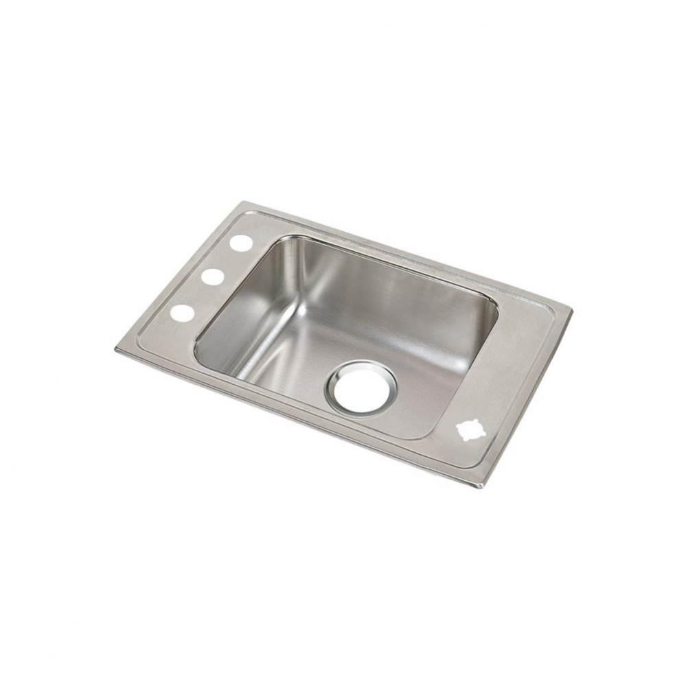 18 Gauge Stainless Steel 31'' x 19.5'' x 4'' Single Bowl Drop-in Sin