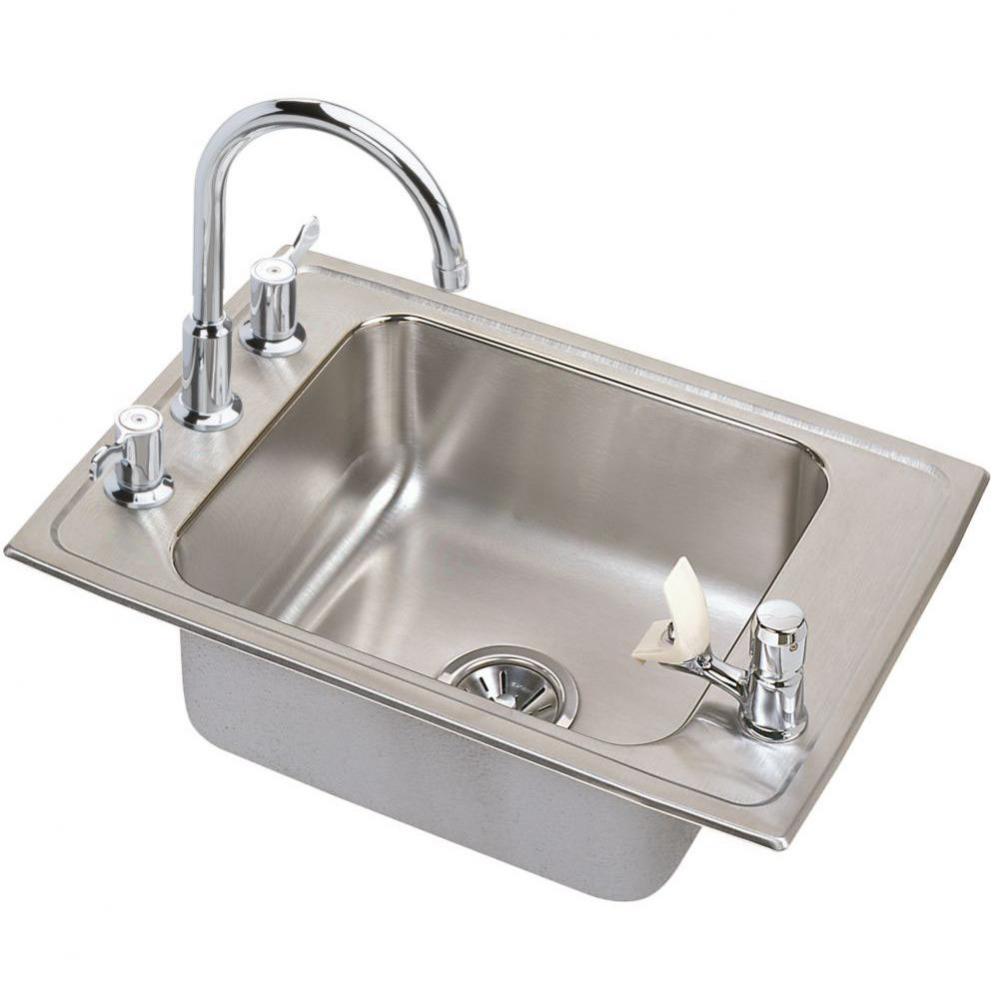 18 Gauge Stainless Steel 22'' x 19.5'' x 6.5'' Single Bowl Top Mount