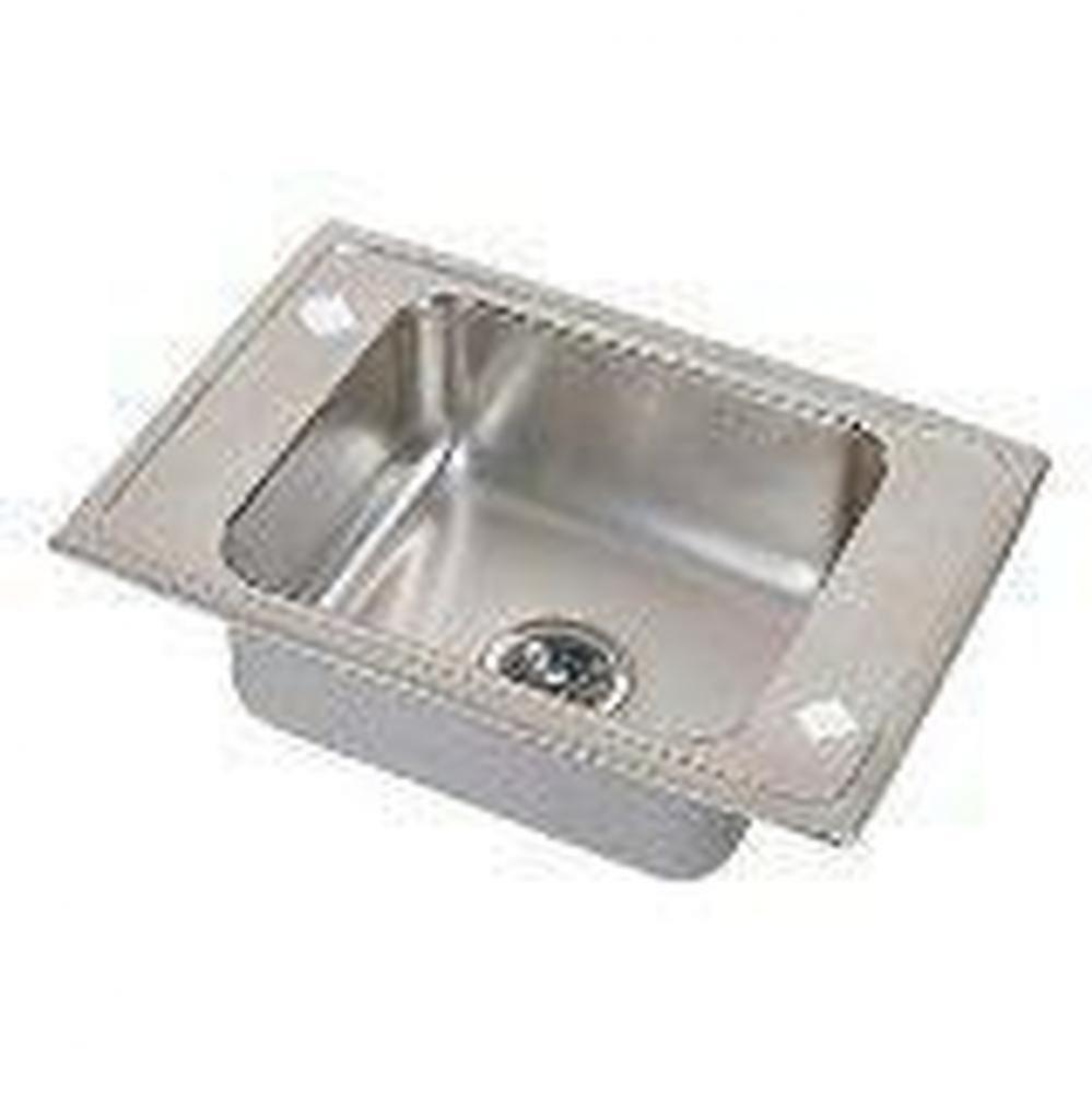 18 Gauge Stainless Steel 25'' x 17'' x 6'' Single Bowl Drop-in Sink
