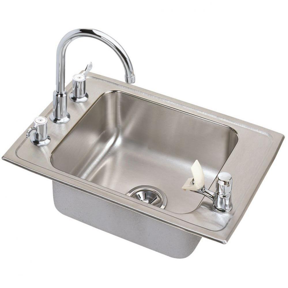 Lustertone Classic Stainless Steel 25'' x 17'' x 6-1/2'', 4-Hole Sin