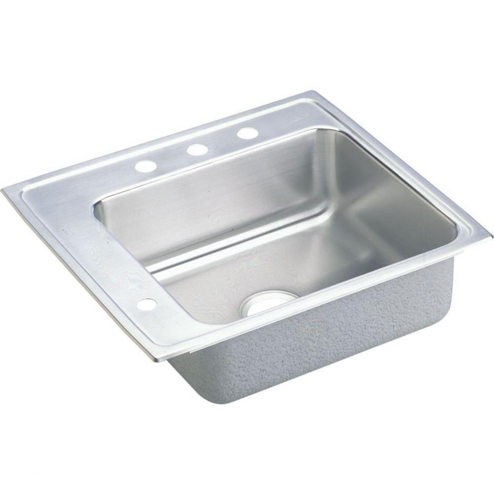 18 Gauge Stainless Steel 25'' x 22'' x 5.5'' Single Bowl Drop-in Sin