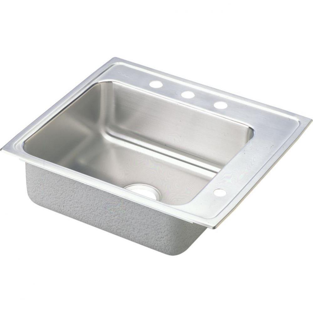18 Gauge Stainless Steel 25'' x 22'' x 4'' Single Bowl Drop-in Sink
