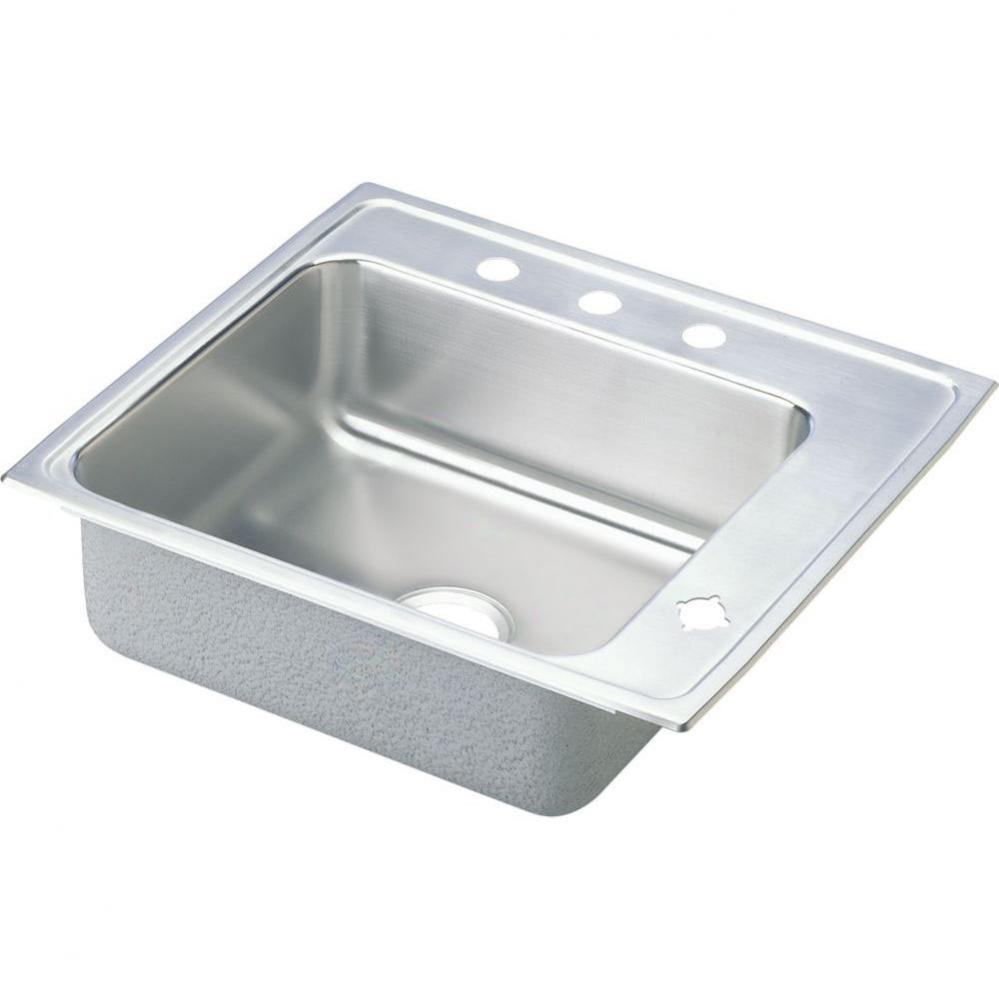 18 Gauge Stainless Steel 22'' x 19.5'' x 7.5'' Single Bowl Drop-in S