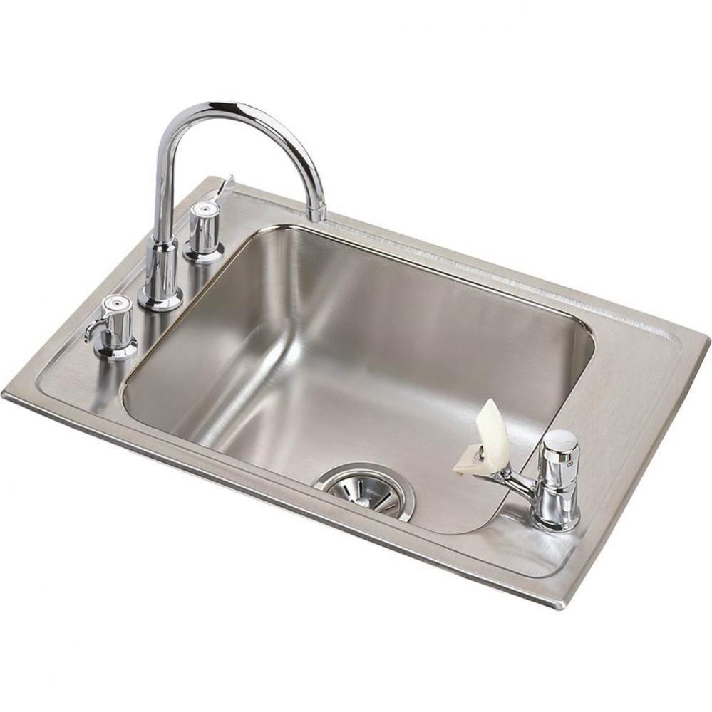 18 Gauge Stainless Steel 25'' x 17'' x 7.625'' Single Bowl Top Mount
