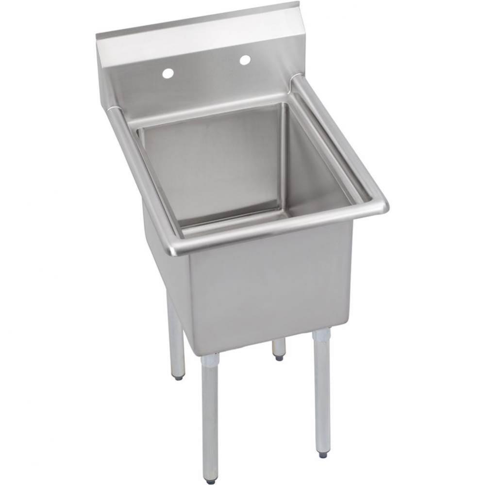1 Compartment Sink, 21X26 OA, 16X20 Bowl, 12 Deep, No DBs, SS Legs, 18 GA 300 Series SS, NSF