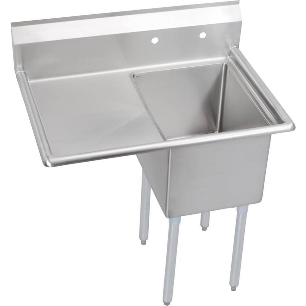 1 Compartment Sink, 37X26 OA, 16X20 Bowl, 12 Deep, Left 18'' DB, SS Legs, 18 GA 300 Seri