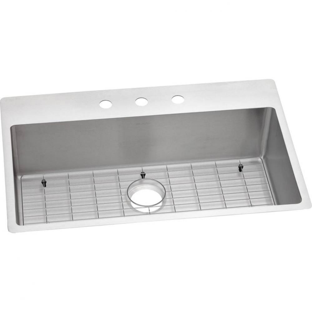 18 Gauge Stainless Steel 33'' x 22'' x 9'' Single Bowl Dual Mount Ki