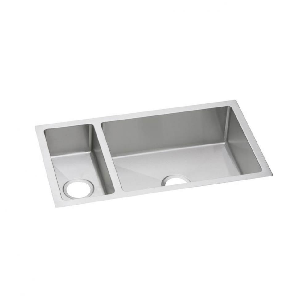 16 Gauge Stainless Steel 32.25'' x 18.25'' x 10'' Double Bowl Underm