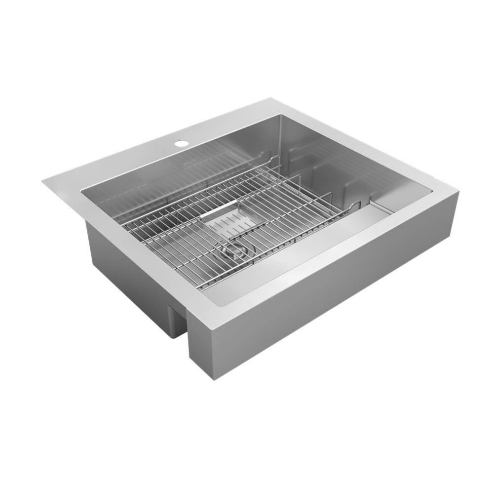 16 Gauge Stainless Steel 29.88'' x 27.25'' x 9.63'' Single Bowl Farm